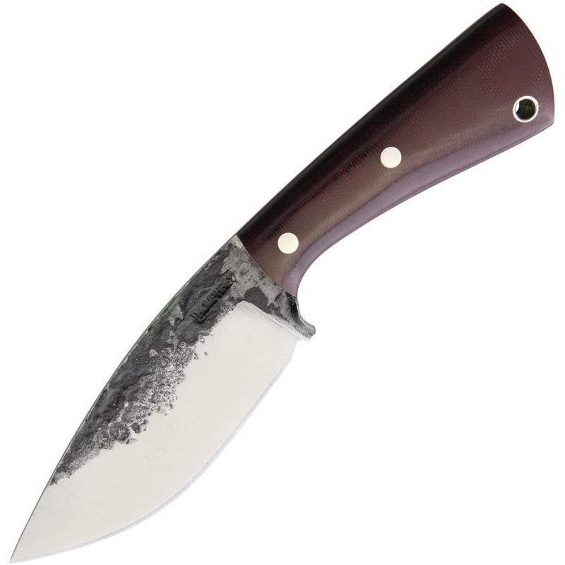 Lon Humphrey Custom Knives Brute De Forge Maroon Drop DROP POINT MAROON