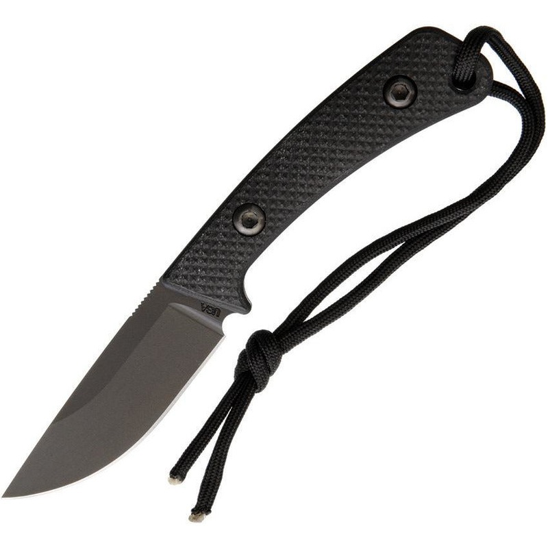 Treeman Combat Knives EDC Black Ops EDC BK+BK+LEATHER