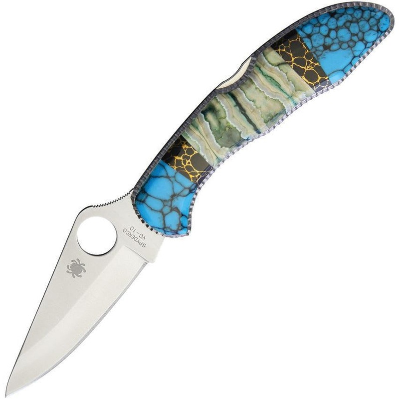 Yellowhorse Custom Spyderco Delica Green YH269 GREEN MAMMOTH TOOTH