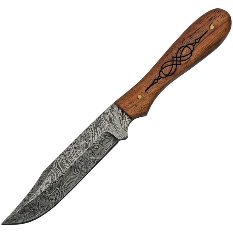 Damascus Fixed Blade Wood DM-1211
