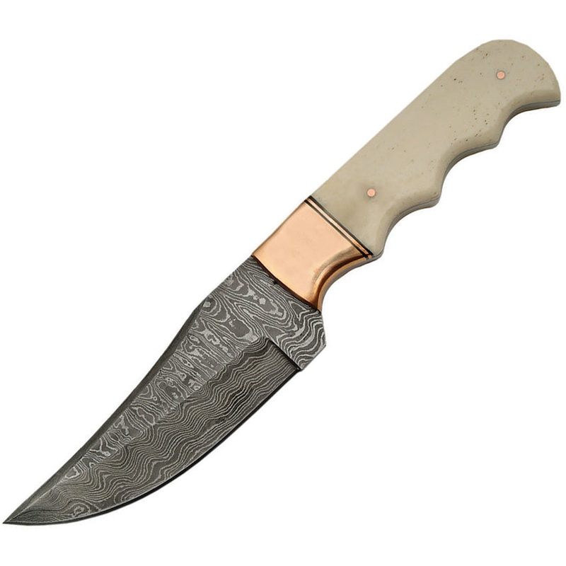 Damascus Fixed Copper/Bone Skinner DM-1153