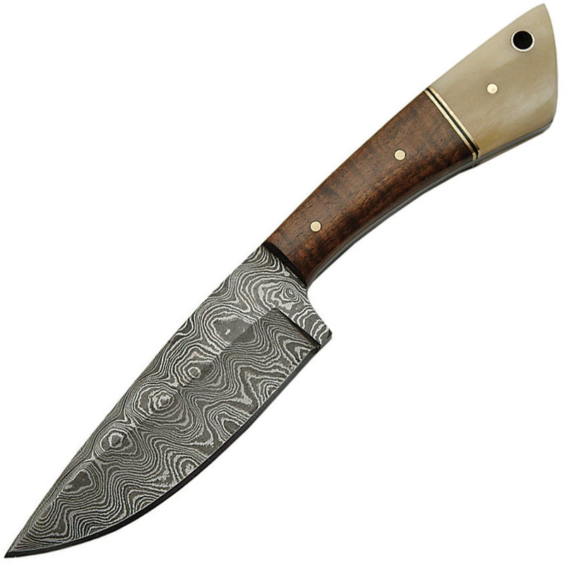 Damascus Skinner Walnut/Bone DM-1123BO