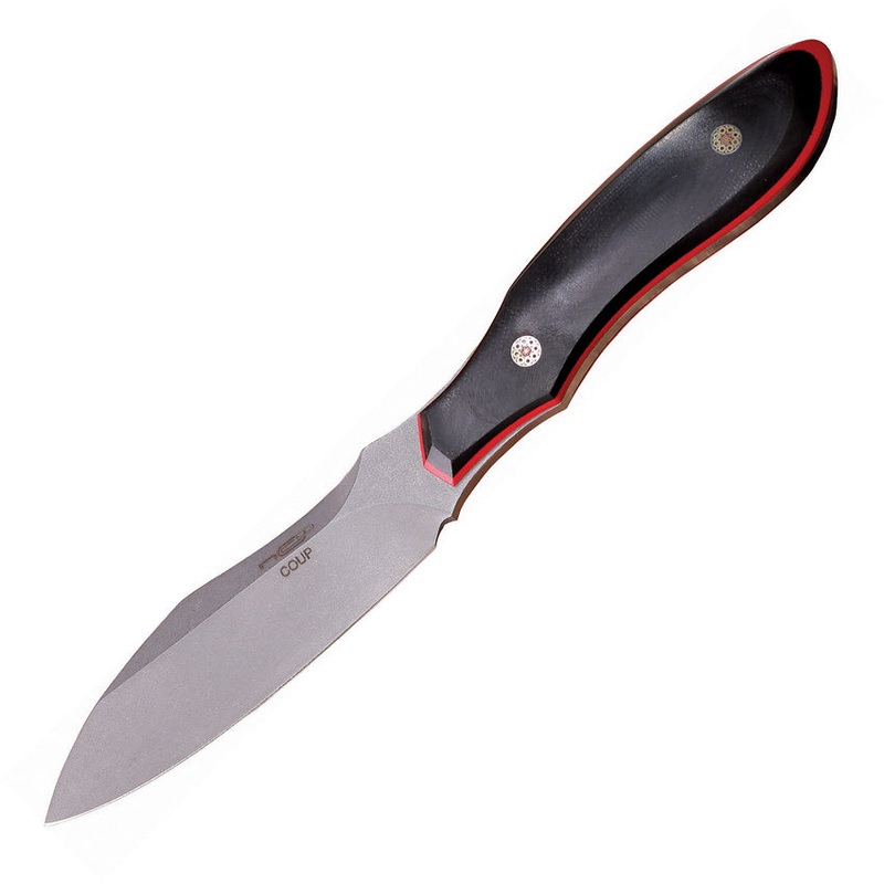 N.C. Custom Coup Fixed Blade COUP G10 BLACK-RED STONEWASHED