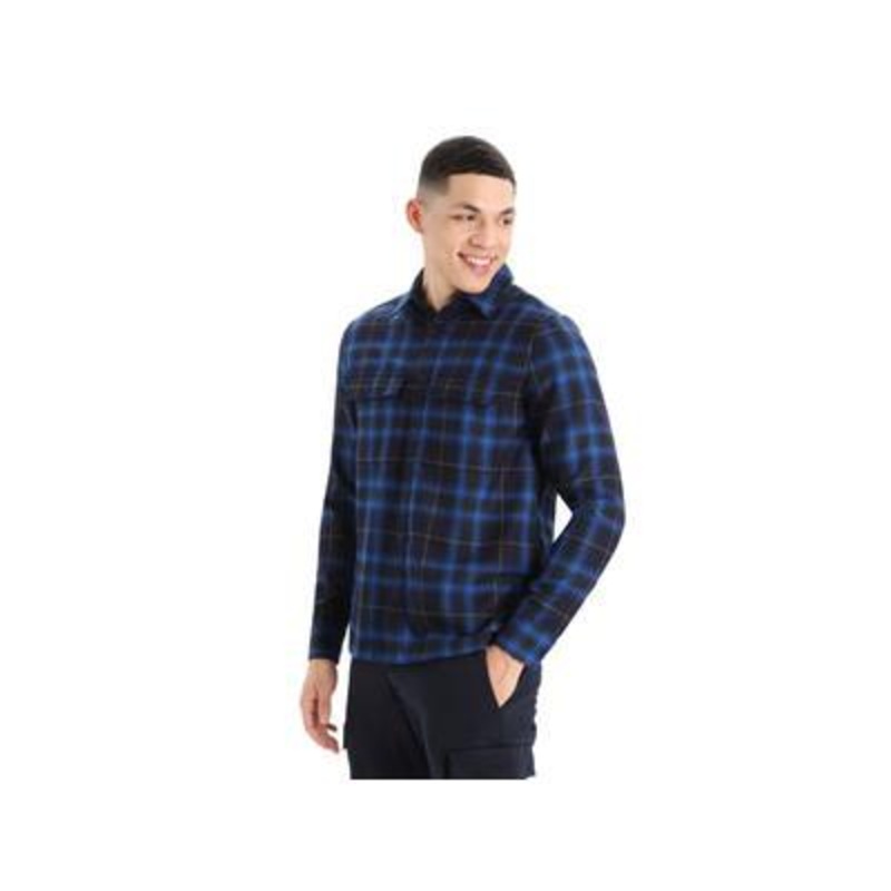 Icebreaker Mens Dawnder LS Flannel Shirt Plaid