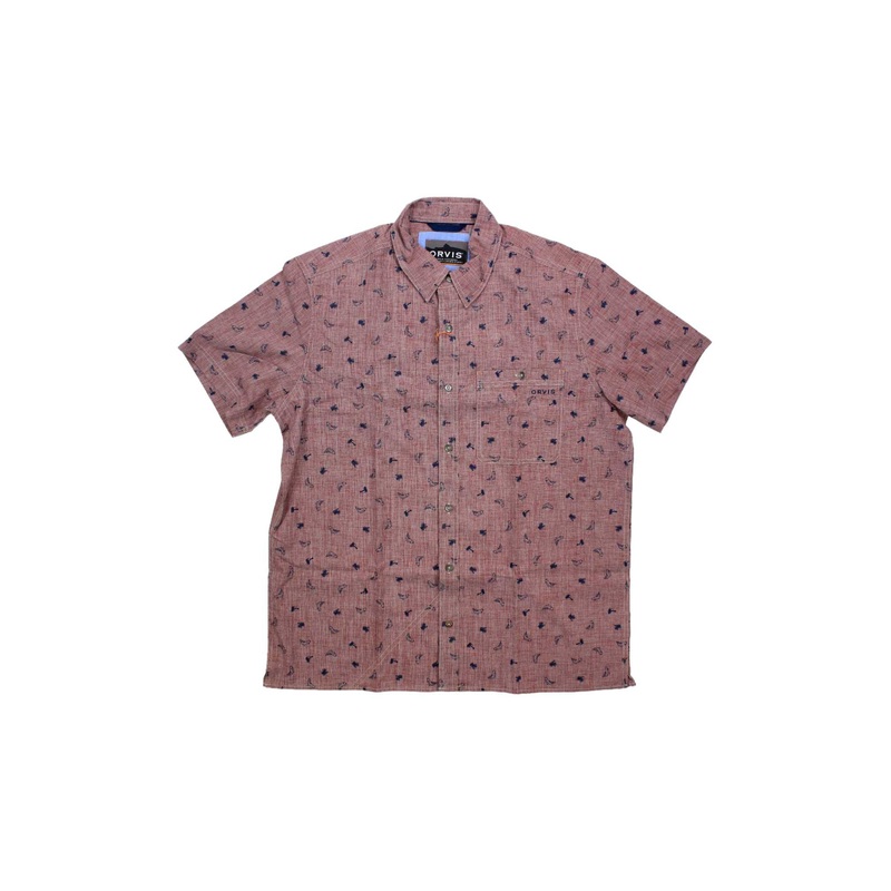 Orvis Men's Tech Chambray Printed SS Shirt