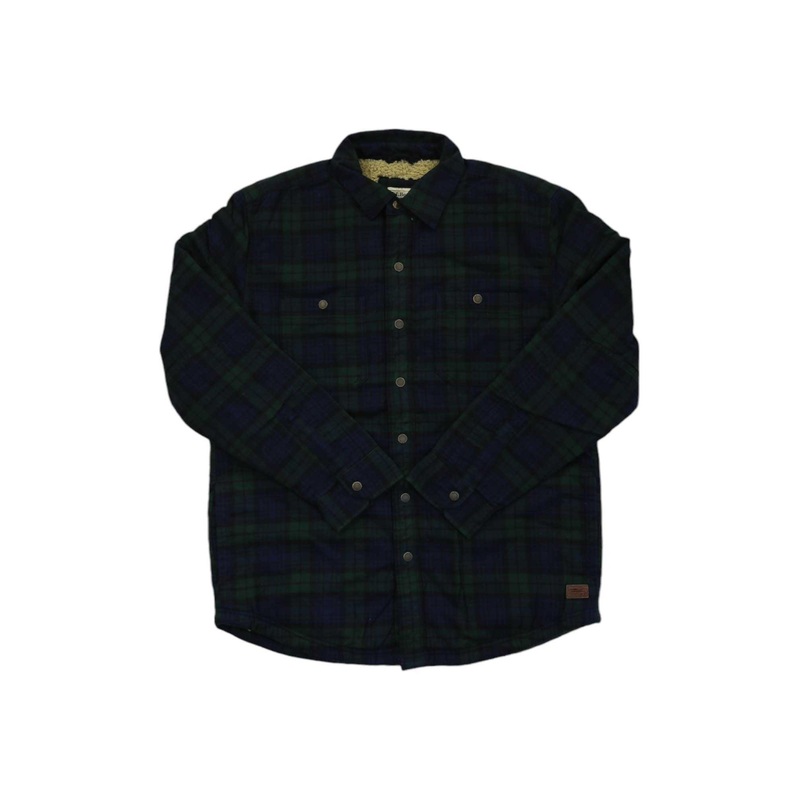 L.L.Bean Mens Sherpa Lined Scotch Plaid LS Shirt