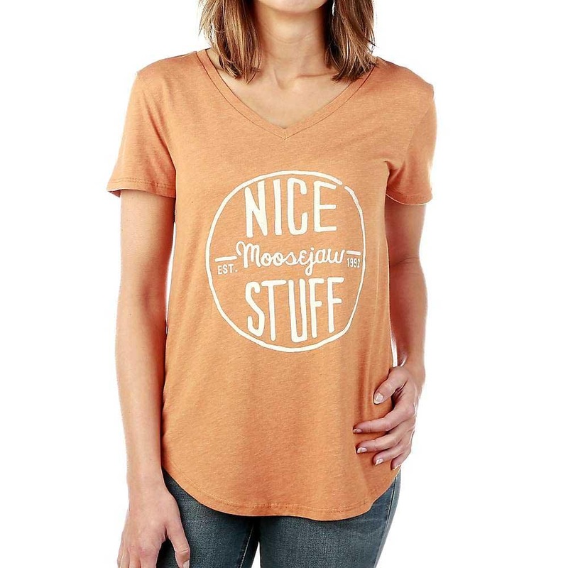 Moosejaw Womens Steak and Eggs Flowy V-Neck SS Tee